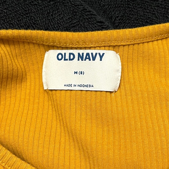 Girls Old Navy Mustard Yellow Ribbed Dress Size 8 Medium - Picture 3 of 3